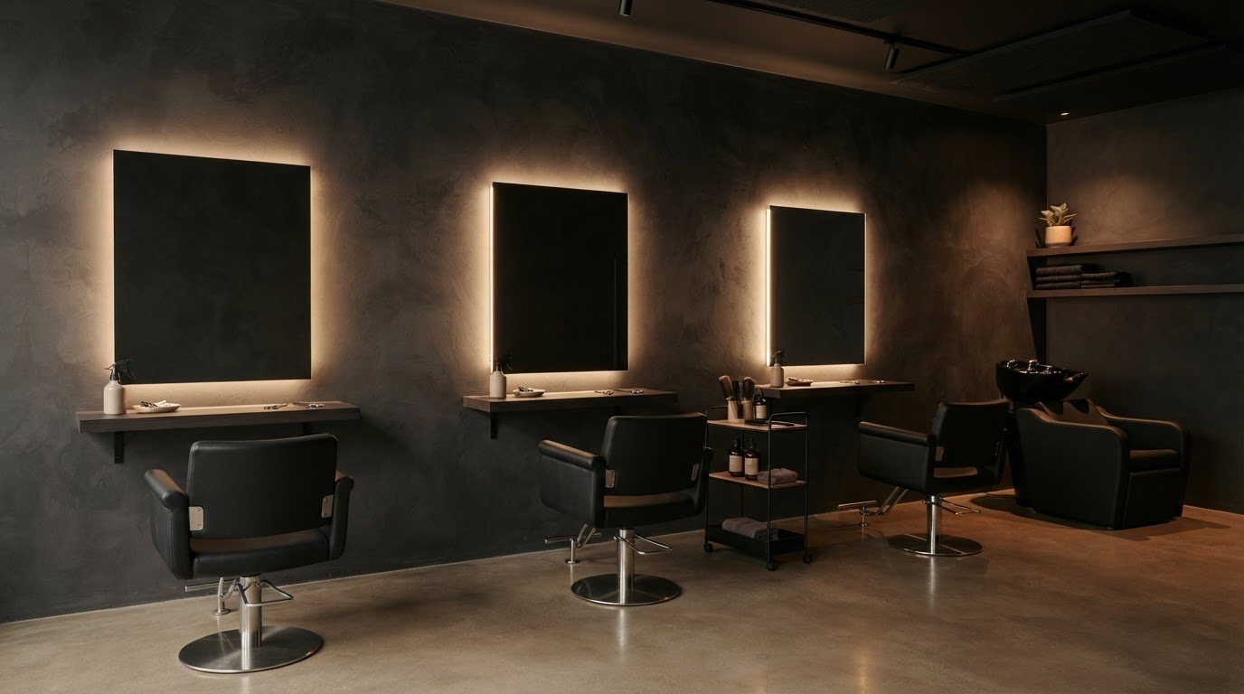 The newly renovated styling floor at Y8 Hair Studio